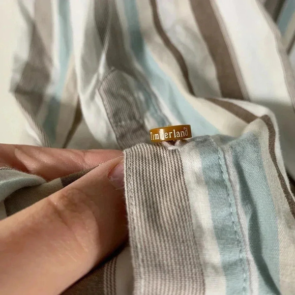 Timberland Shirt Men’s XL Multicolor Striped Relaxed Fit Button Down - Picture 6 of 8